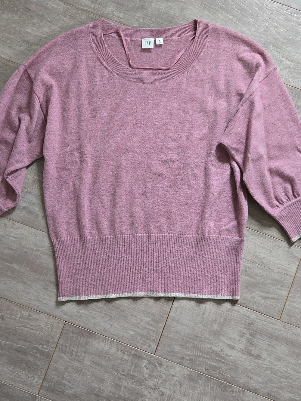 Gap 3/4 Sleeve Pink Sweater